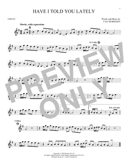 page one of Have I Told You Lately (Violin Solo)