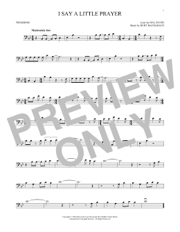 page one of I Say A Little Prayer (Trombone Solo)
