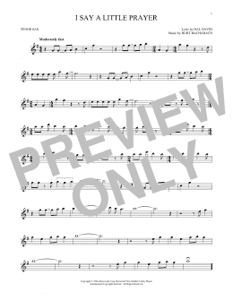 page one of I Say A Little Prayer (Tenor Sax Solo)