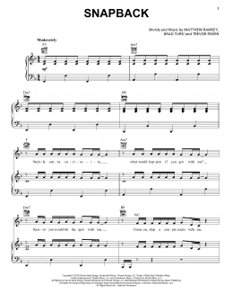 page one of Snapback (Piano, Vocal & Guitar Chords (Right-Hand Melody))
