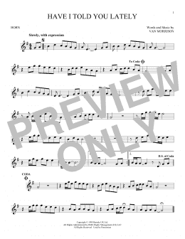 page one of Have I Told You Lately (French Horn Solo)
