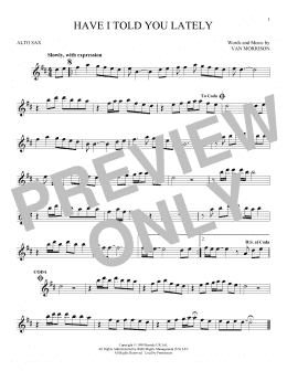 page one of Have I Told You Lately (Alto Sax Solo)