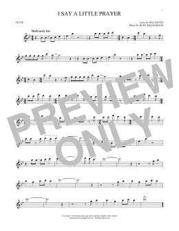 page one of I Say A Little Prayer (Flute Solo)