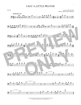 page one of I Say A Little Prayer (Cello Solo)
