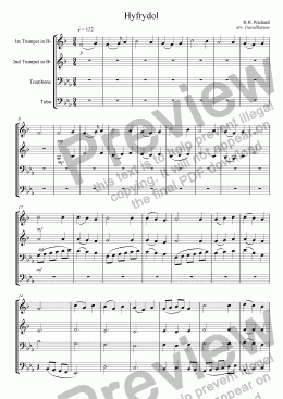page one of "Hyfrydol" for Brass Quartet