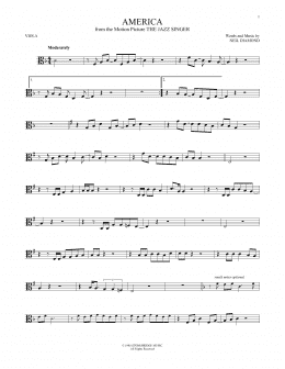 page one of America (Viola Solo)