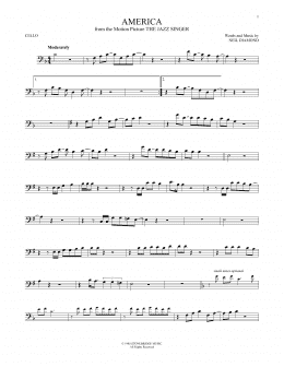 page one of America (Cello Solo)