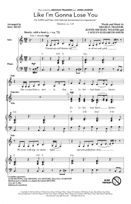 page one of Like I'm Gonna Lose You (SATB Choir)