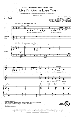 page one of Like I'm Gonna Lose You (SSA Choir)