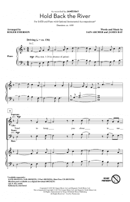 page one of Hold Back The River (SATB Choir)
