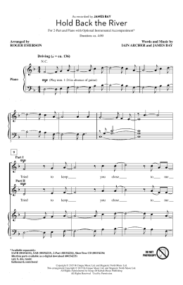 page one of Hold Back The River (arr. Roger Emerson) (2-Part Choir)
