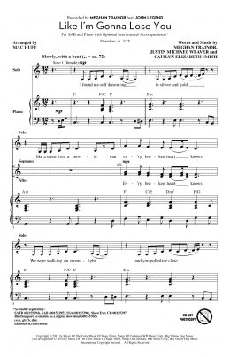 page one of Like I'm Gonna Lose You (SAB Choir)