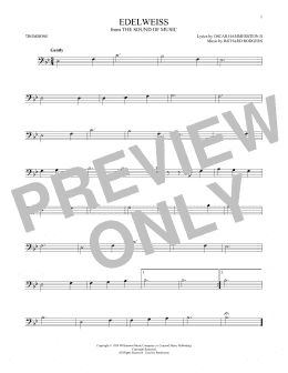 page one of Edelweiss (Trombone Solo)