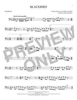 page one of Blackbird (Trombone Solo)