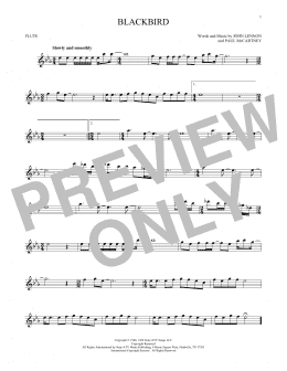 page one of Blackbird (Flute Solo)
