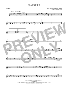 page one of Blackbird (Trumpet Solo)