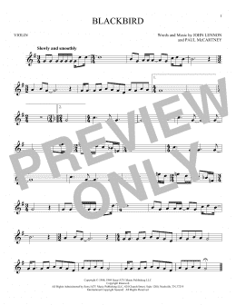 page one of Blackbird (Violin Solo)