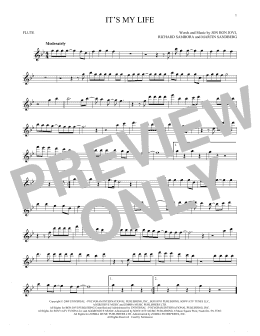 page one of It's My Life (Flute Solo)