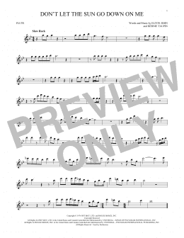 page one of Don't Let The Sun Go Down On Me (Flute Solo)