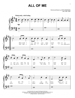 page one of All Of Me (Big Note Piano)