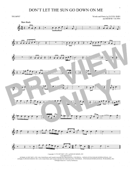 page one of Don't Let The Sun Go Down On Me (Trumpet Solo)