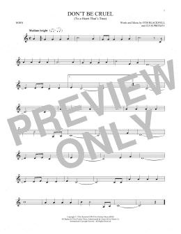 page one of Don't Be Cruel (To A Heart That's True) (French Horn Solo)