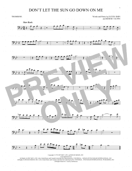 page one of Don't Let The Sun Go Down On Me (Trombone Solo)