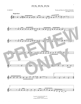 page one of Fun, Fun, Fun (Clarinet Solo)