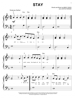 page one of Stay (Big Note Piano)