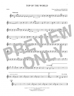 page one of Top Of The World (French Horn Solo)