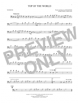page one of Top Of The World (Trombone Solo)