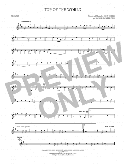 page one of Top Of The World (Trumpet Solo)