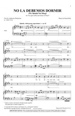 page one of We Should Not Sleep (2-Part Choir)