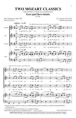 page one of Two Mozart Classics (SAB Choir)