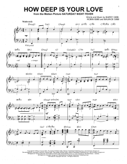 page one of How Deep Is Your Love (Piano Solo)