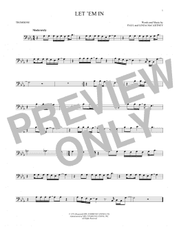 page one of Let 'Em In (Trombone Solo)