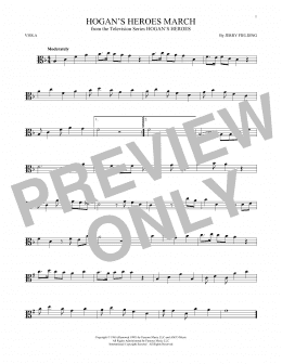 page one of Hogan's Heroes March (Viola Solo)