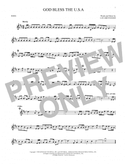 page one of God Bless The U.S.A. (French Horn Solo)