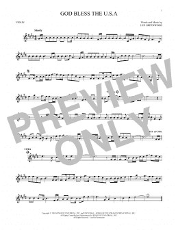 page one of God Bless The U.S.A. (Violin Solo)