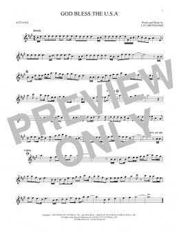 page one of God Bless The U.S.A. (Alto Sax Solo)