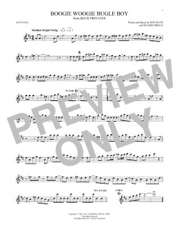 page one of Boogie Woogie Bugle Boy (Alto Sax Solo)