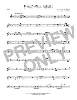 page one of Beauty And The Beast (French Horn Solo)