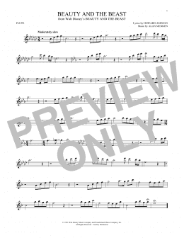 page one of Beauty And The Beast (Flute Solo)