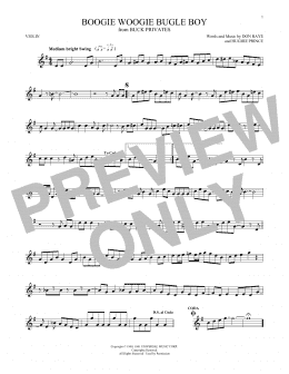 page one of Boogie Woogie Bugle Boy (Violin Solo)