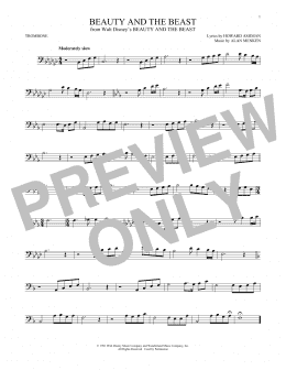 page one of Beauty And The Beast (Trombone Solo)