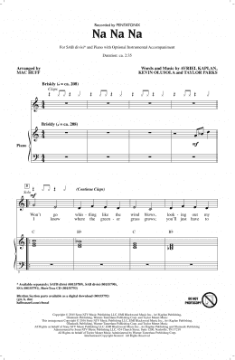 page one of Na Na Na (arr. Mac Huff) (SAB Choir)