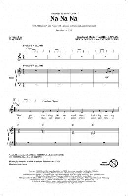 page one of Na Na Na (SATB Choir)