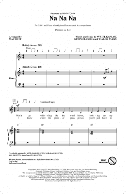 page one of Na Na Na (arr. Mac Huff) (SSA Choir)