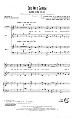 page one of One Note Samba (Samba De Uma Nota So) (SSA Choir)