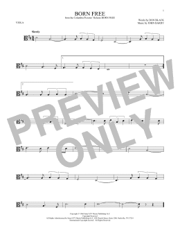page one of Born Free (Viola Solo)
